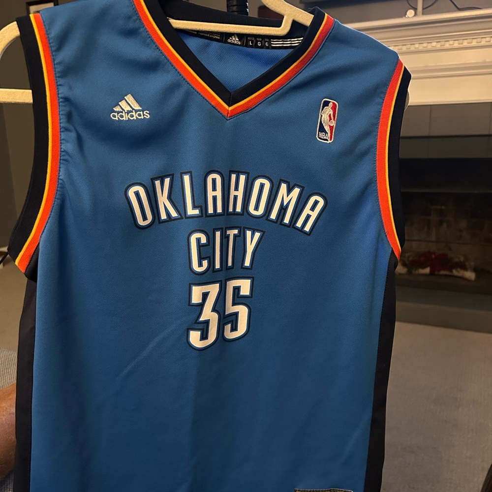 Adidas Blue Oklahoma City Jersey with Orange and Black Accents